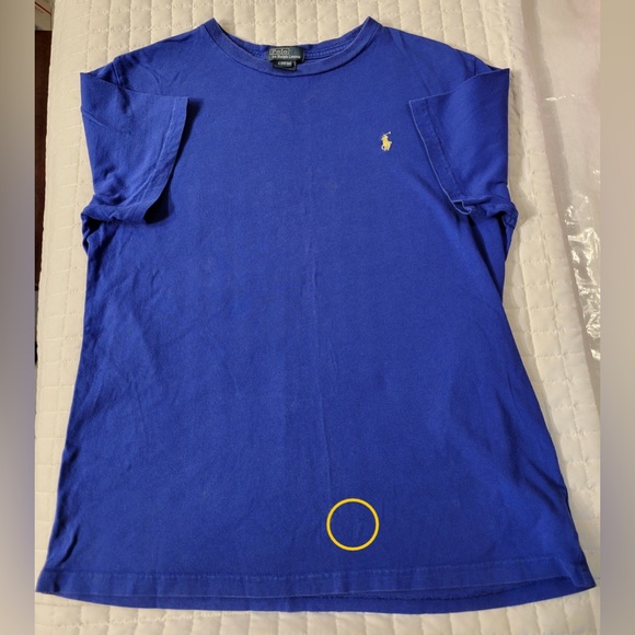 Polo Ralph Lauren Men’s L Classic Fit Crew Neck T-shirt Solid Royal Blue Yellow - Picture 5 of 5